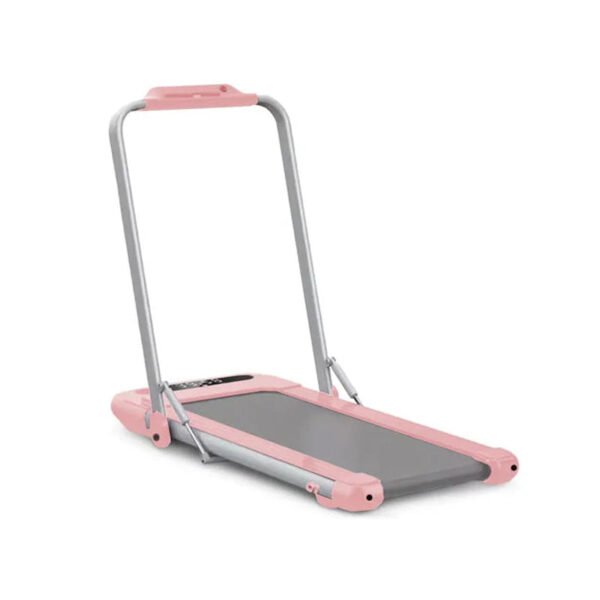 Black Bull Under-Desk Treadmill with speeds ranging from 1 to 6 km/h, compact design suitable for home or office use, equipped with a remote control and LED display, supports up to 120 kg, in pink – UMWP103