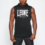 LOGO hooded sleeveless sweatshirt black