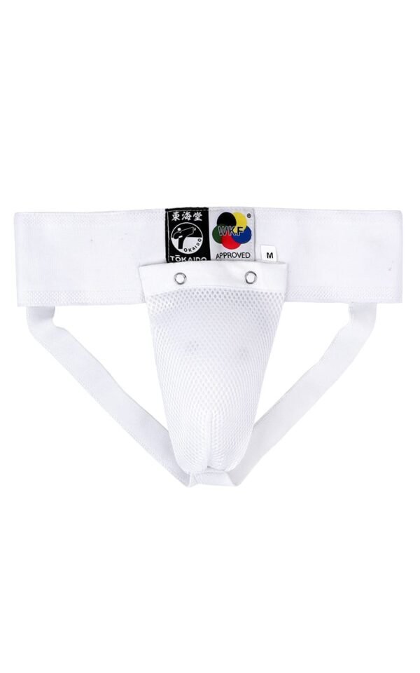 Groin guard, men, TOKAIDO “FIGHT, white (WKF),PRO