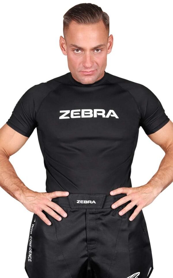 Rash Guard, ZEBRA Performance (Short Sleeve)  color  black